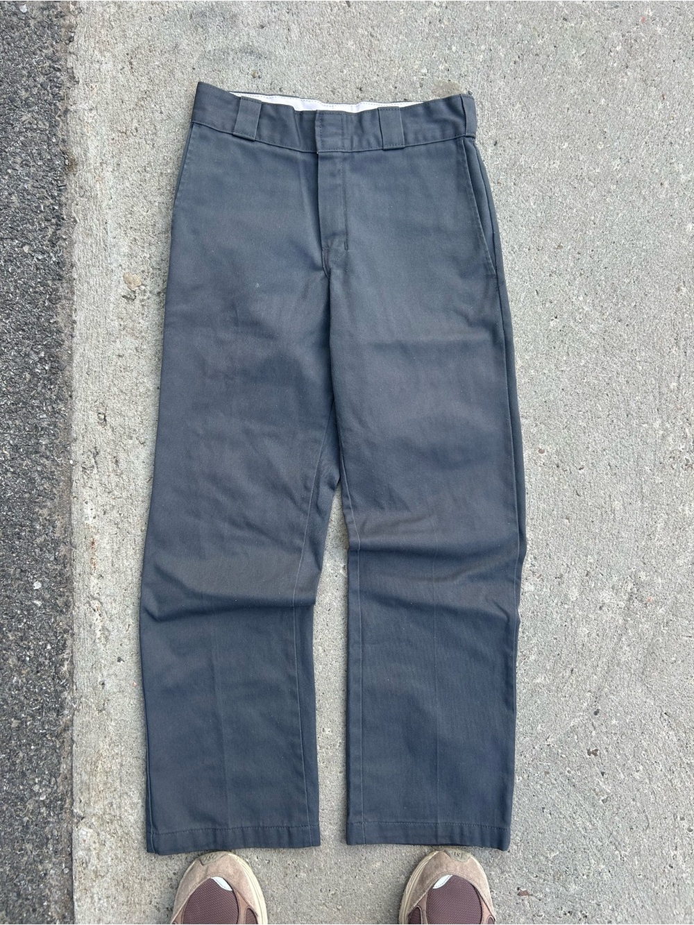 Dickies 864 Grey Workwear Pants with Logo Patch